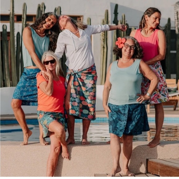 Rip Skirt Hawaii Aloha Floral Length 2 Size XXL Velcro Wrap Beach Cover Skirt - Picture 7 of 12